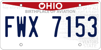 OH license plate FWX7153