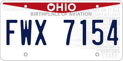 OH license plate FWX7154