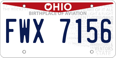 OH license plate FWX7156