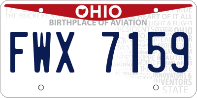 OH license plate FWX7159