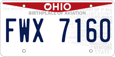 OH license plate FWX7160