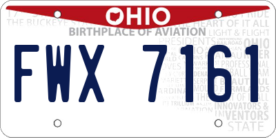 OH license plate FWX7161