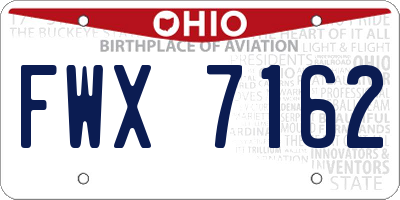 OH license plate FWX7162