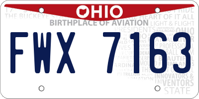 OH license plate FWX7163