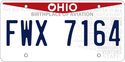 OH license plate FWX7164