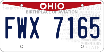 OH license plate FWX7165