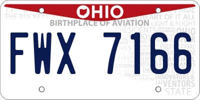 OH license plate FWX7166