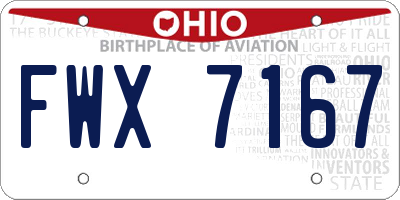 OH license plate FWX7167