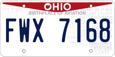 OH license plate FWX7168