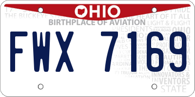 OH license plate FWX7169