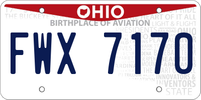 OH license plate FWX7170