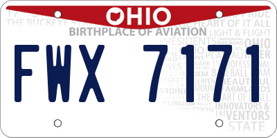 OH license plate FWX7171