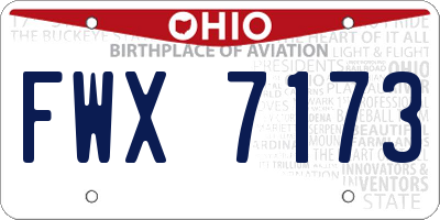 OH license plate FWX7173