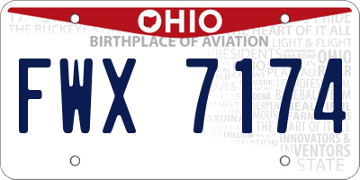 OH license plate FWX7174