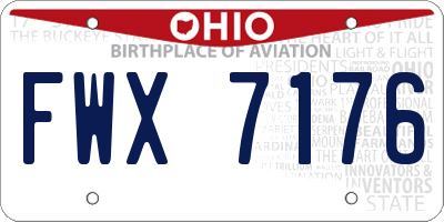 OH license plate FWX7176