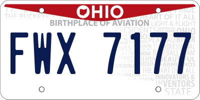 OH license plate FWX7177