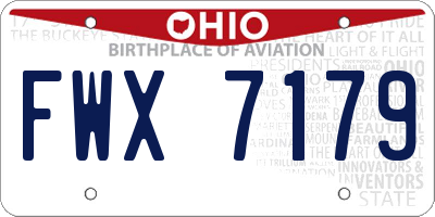 OH license plate FWX7179