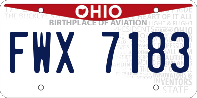 OH license plate FWX7183