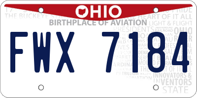 OH license plate FWX7184