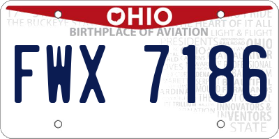 OH license plate FWX7186