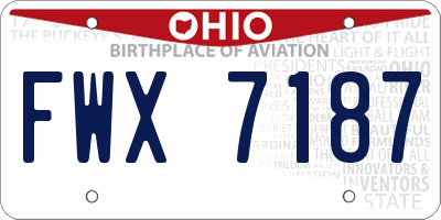 OH license plate FWX7187