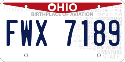 OH license plate FWX7189