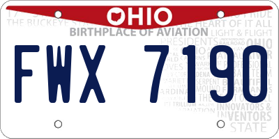 OH license plate FWX7190