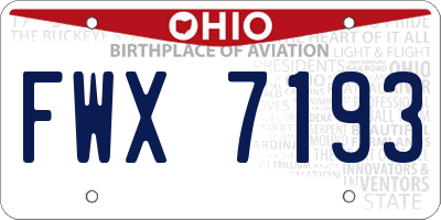 OH license plate FWX7193