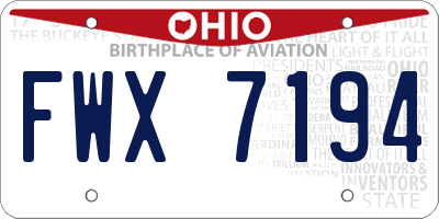 OH license plate FWX7194