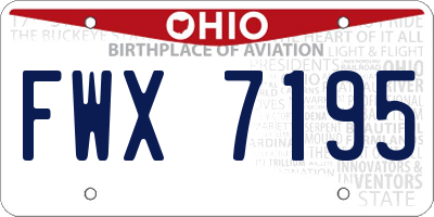 OH license plate FWX7195