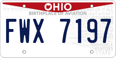 OH license plate FWX7197