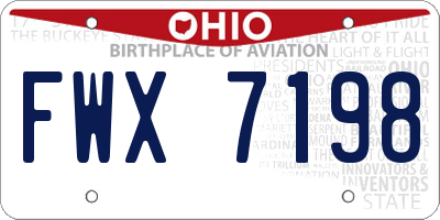 OH license plate FWX7198