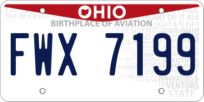 OH license plate FWX7199