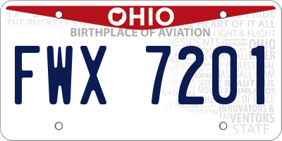 OH license plate FWX7201