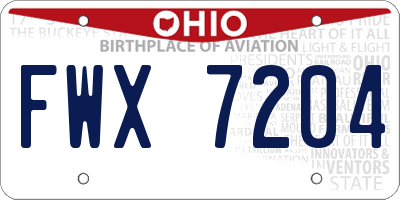 OH license plate FWX7204