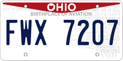 OH license plate FWX7207