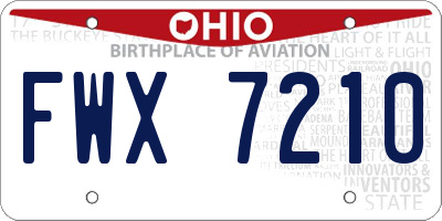 OH license plate FWX7210