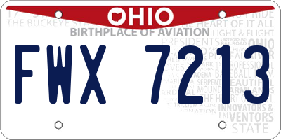 OH license plate FWX7213