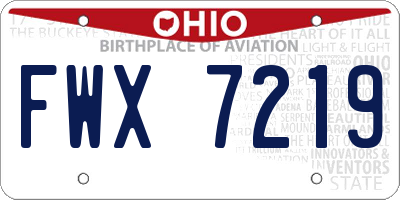 OH license plate FWX7219