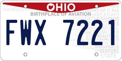 OH license plate FWX7221