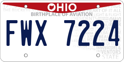 OH license plate FWX7224