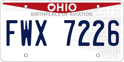 OH license plate FWX7226