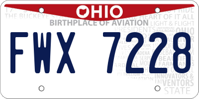 OH license plate FWX7228