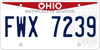 OH license plate FWX7239