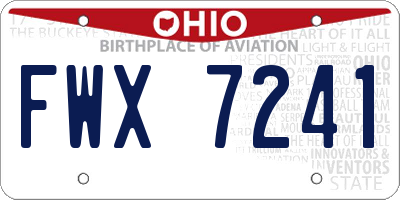 OH license plate FWX7241