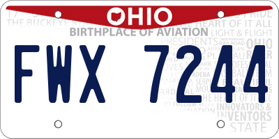 OH license plate FWX7244