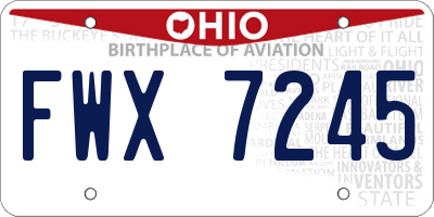 OH license plate FWX7245