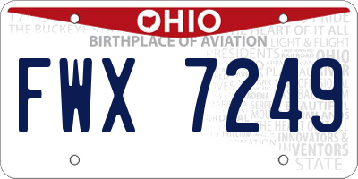 OH license plate FWX7249