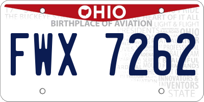 OH license plate FWX7262