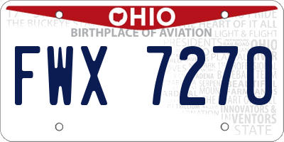 OH license plate FWX7270